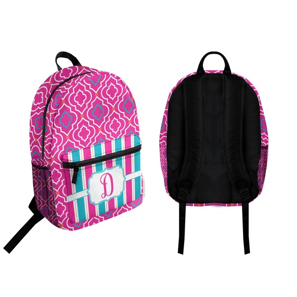 Colorful Trellis Backpack front and back - Apvl