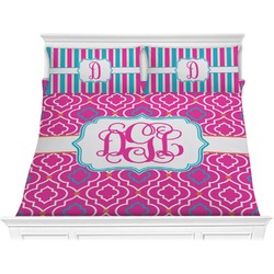Colorful Trellis Comforter Set - King (Personalized)