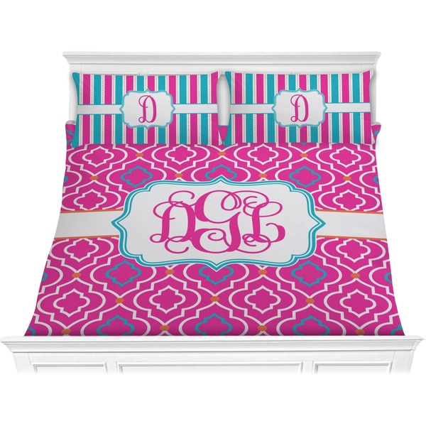 Custom Colorful Trellis Comforter Set - King (Personalized)