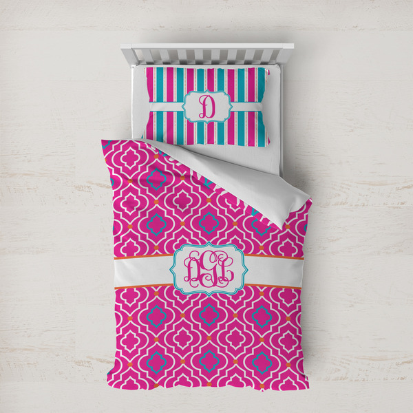 Custom Colorful Trellis Duvet Cover Set - Twin XL (Personalized)