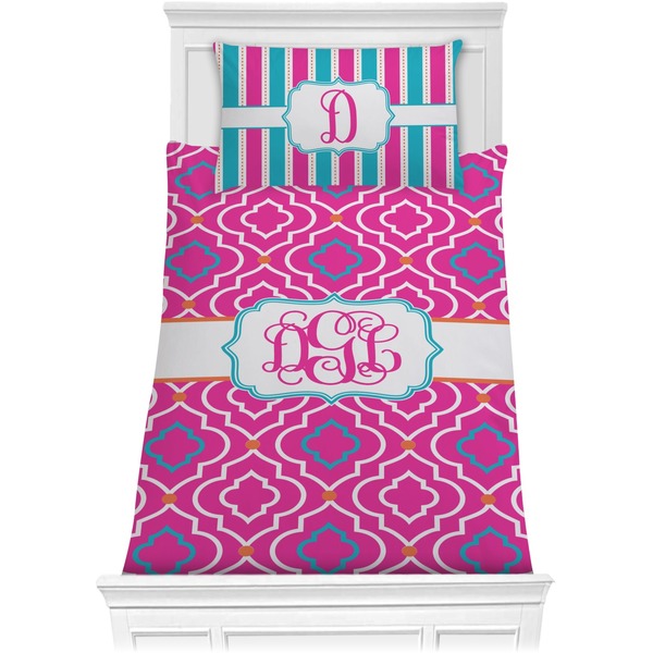 Custom Colorful Trellis Comforter Set - Twin XL (Personalized)