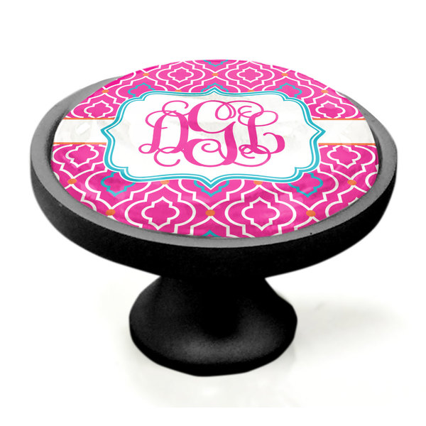 Colorful Trellis  Black Custom Cabinet Knob (Side)