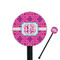 Colorful Trellis 5.5" Round Plastic Stir Sticks - Black - Single Sided (Personalized)