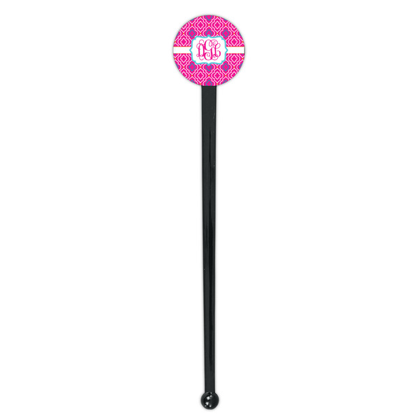 Colorful Trellis Black Plastic 7" Stir Stick - Round - Single Stick
