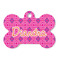 Colorful Trellis Bone Shaped Dog ID Tag (Personalized)