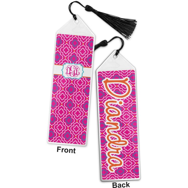 Colorful Trellis Bookmark with tassel - Front and Back
