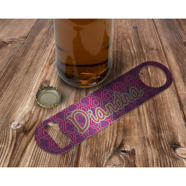 Colorful Trellis Bottle Opener - In Use
