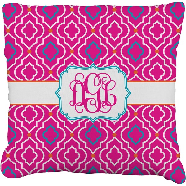 Custom Colorful Trellis Faux-Linen Throw Pillow 16" (Personalized)