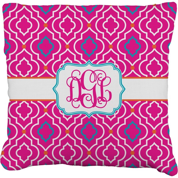 Custom Colorful Trellis Faux-Linen Throw Pillow 18" (Personalized)