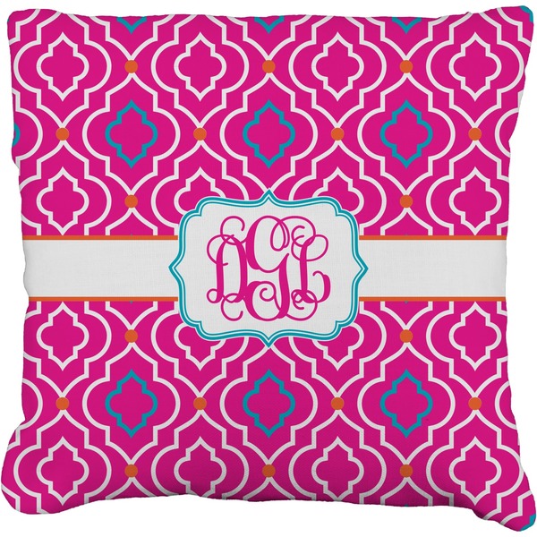 Custom Colorful Trellis Faux-Linen Throw Pillow 20" (Personalized)