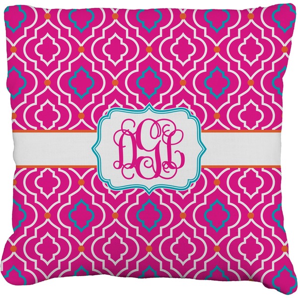 Custom Colorful Trellis Faux-Linen Throw Pillow 26" (Personalized)