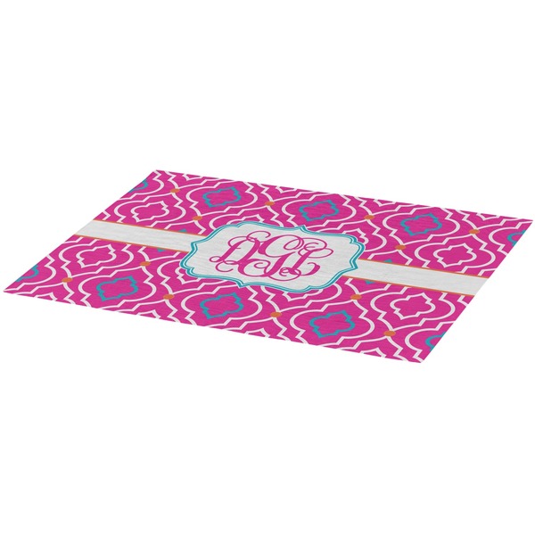 Colorful Trellis  Burlap Placemat (Angle View)