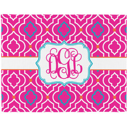 Colorful Trellis Woven Fabric Placemat - Twill w/ Monogram