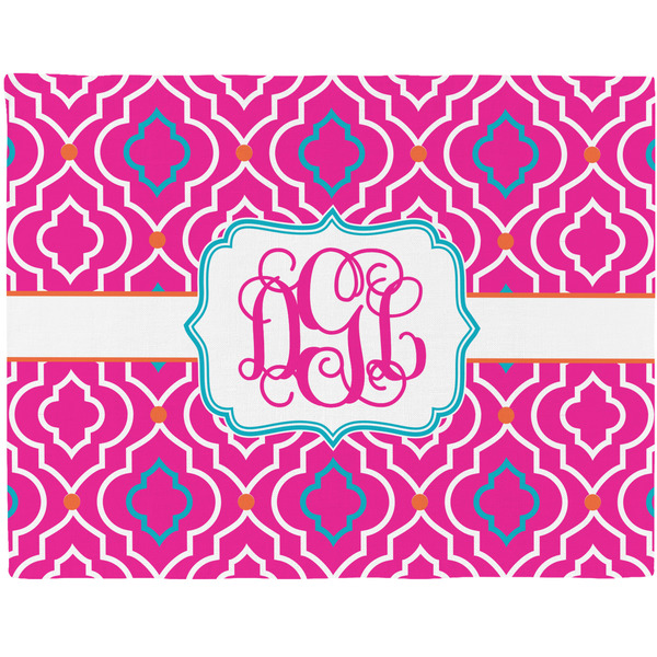 Custom Colorful Trellis Woven Fabric Placemat - Twill w/ Monogram