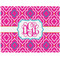 Colorful Trellis Woven Fabric Placemat - Twill w/ Monogram
