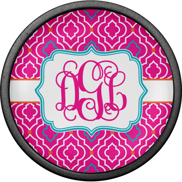 Colorful Trellis Cabinet Knob - Black - Front