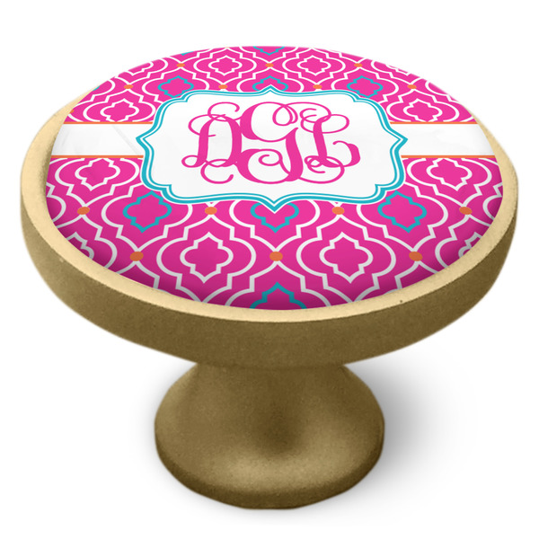 Colorful Trellis Cabinet Knob - Gold - Side