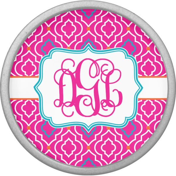 Colorful Trellis Cabinet Knob - Nickel - Front