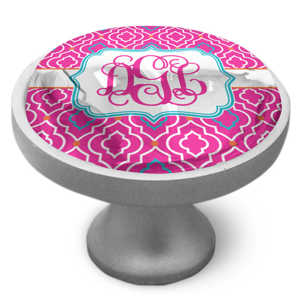 Colorful Trellis Cabinet Knob - Nickel - Side