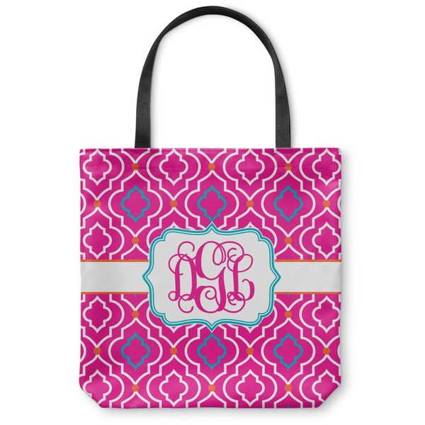 Custom Colorful Trellis Canvas Tote Bag (Personalized)
