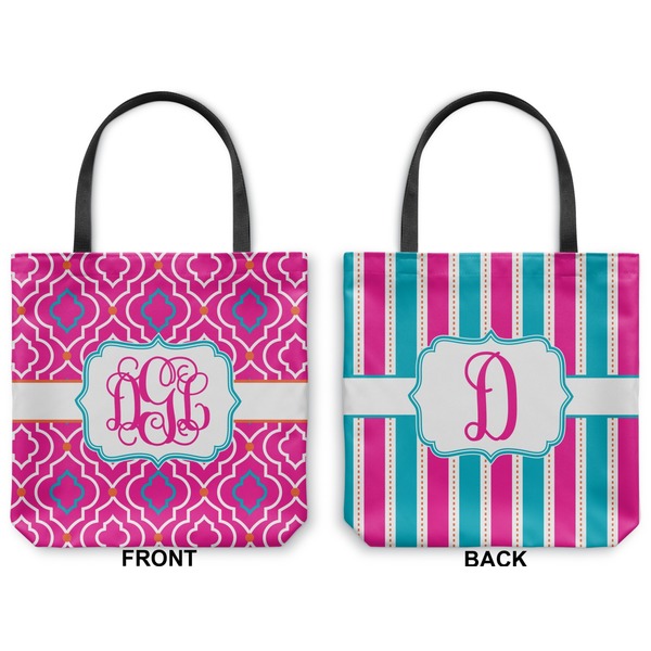 Colorful Trellis  Canvas Tote - Front and Back