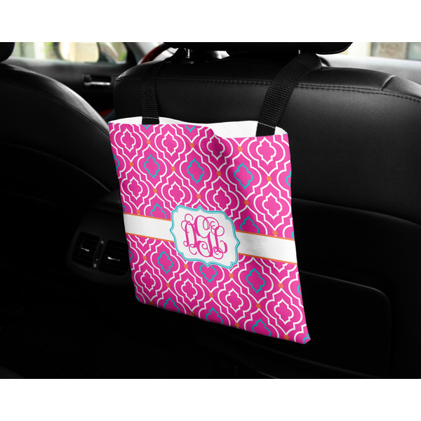Colorful Trellis Car Bag - In Use