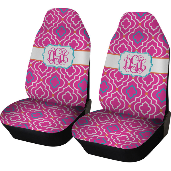 Custom Colorful Trellis Car Seat Covers (Set of Two) (Personalized)