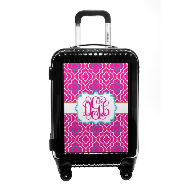 Custom Colorful Trellis Carry On Hard Shell Suitcase (Personalized)