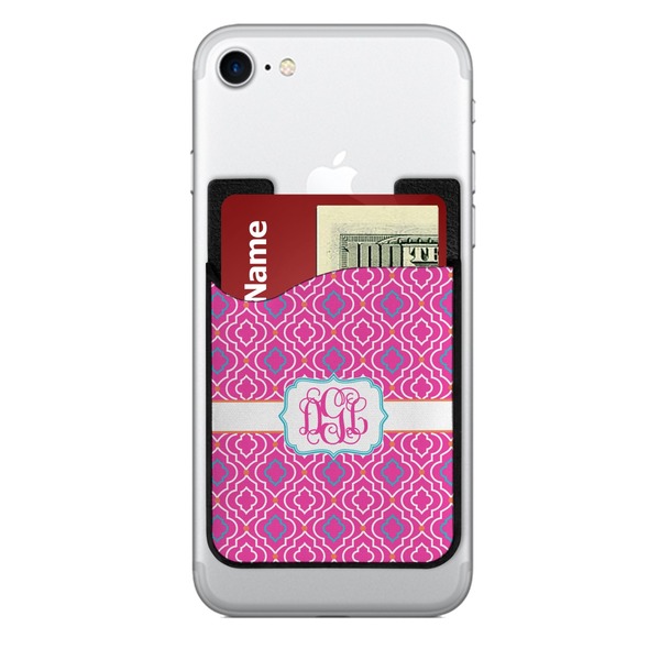 Custom Colorful Trellis 2-in-1 Cell Phone Credit Card Holder & Screen Cleaner (Personalized)