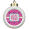 Colorful Trellis Ceramic Ball Ornament (Personalized)