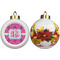 Colorful Trellis Ceramic Christmas Ornament - Poinsettias (APPROVAL)