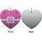 Colorful Trellis Ceramic Flat Ornament - Heart Front & Back (APPROVAL)