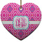 Colorful Trellis Ceramic Flat Ornament - Heart (Front)