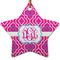 Colorful Trellis Ceramic Flat Ornament - Star (Front)
