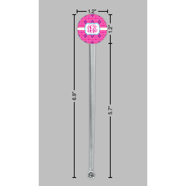 Colorful Trellis Clear Plastic 7" Stir Stick - Round - Dimensions