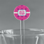 Colorful Trellis 5.5" Round Plastic Stir Sticks - Clear (Personalized)