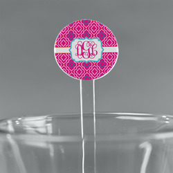 Colorful Trellis 5.5" Round Plastic Stir Sticks - Clear (Personalized)
