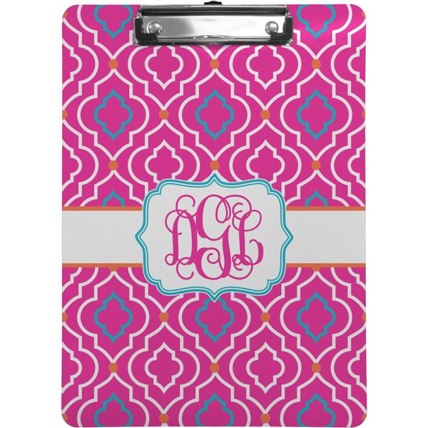 Custom Colorful Trellis Clipboard (Letter Size) (Personalized)
