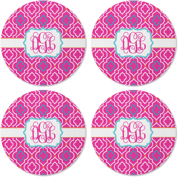 Colorful Trellis Coaster Round Rubber Back - Apvl