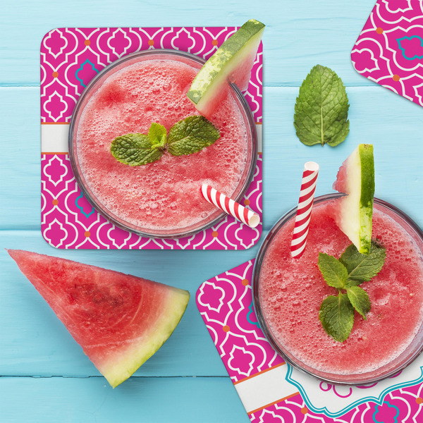 Colorful Trellis Coaster Set - LIFESTYLE