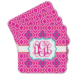 Colorful Trellis Cork Coaster - Set of 4 w/ Monogram