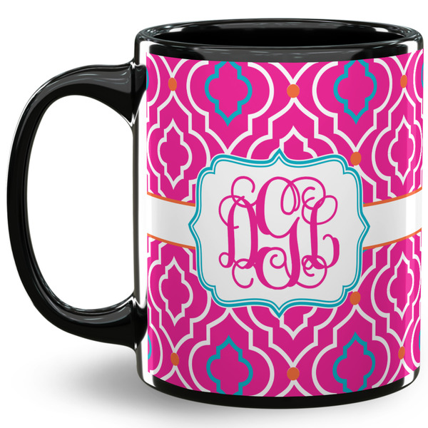 Custom Colorful Trellis 11 Oz Coffee Mug - Black (Personalized)
