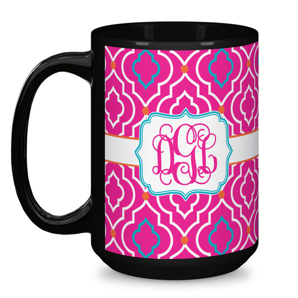 Colorful Trellis Coffee Mug - 15 oz - Black