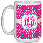 Colorful Trellis 15 Oz Coffee Mug - White (Personalized)
