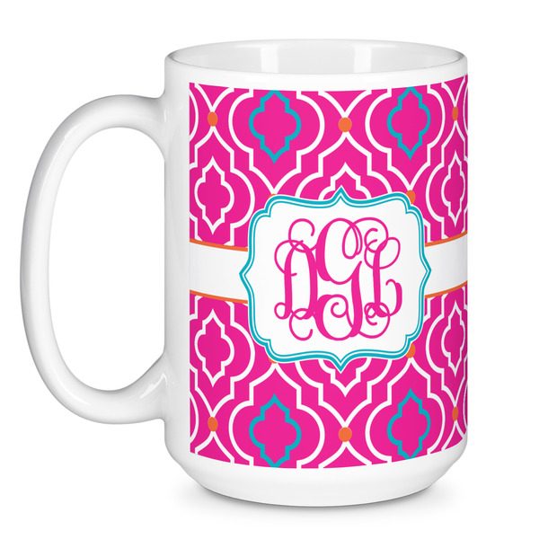Colorful Trellis Coffee Mug - 15 oz - White