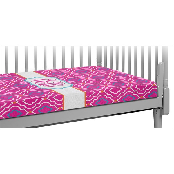 Custom Colorful Trellis Crib Fitted Sheet (Personalized)