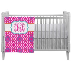 Colorful Trellis Crib Comforter / Quilt (Personalized)