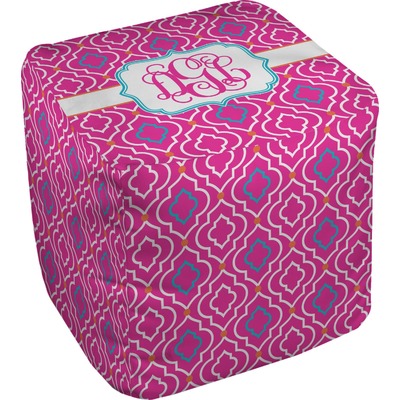Colorful Trellis Cube Pouf Ottoman (Personalized)