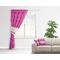 Colorful Trellis Curtain With Window and Rod - in Room Matching Pillow