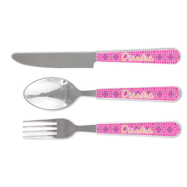 Custom Colorful Trellis Cutlery Set (Personalized)
